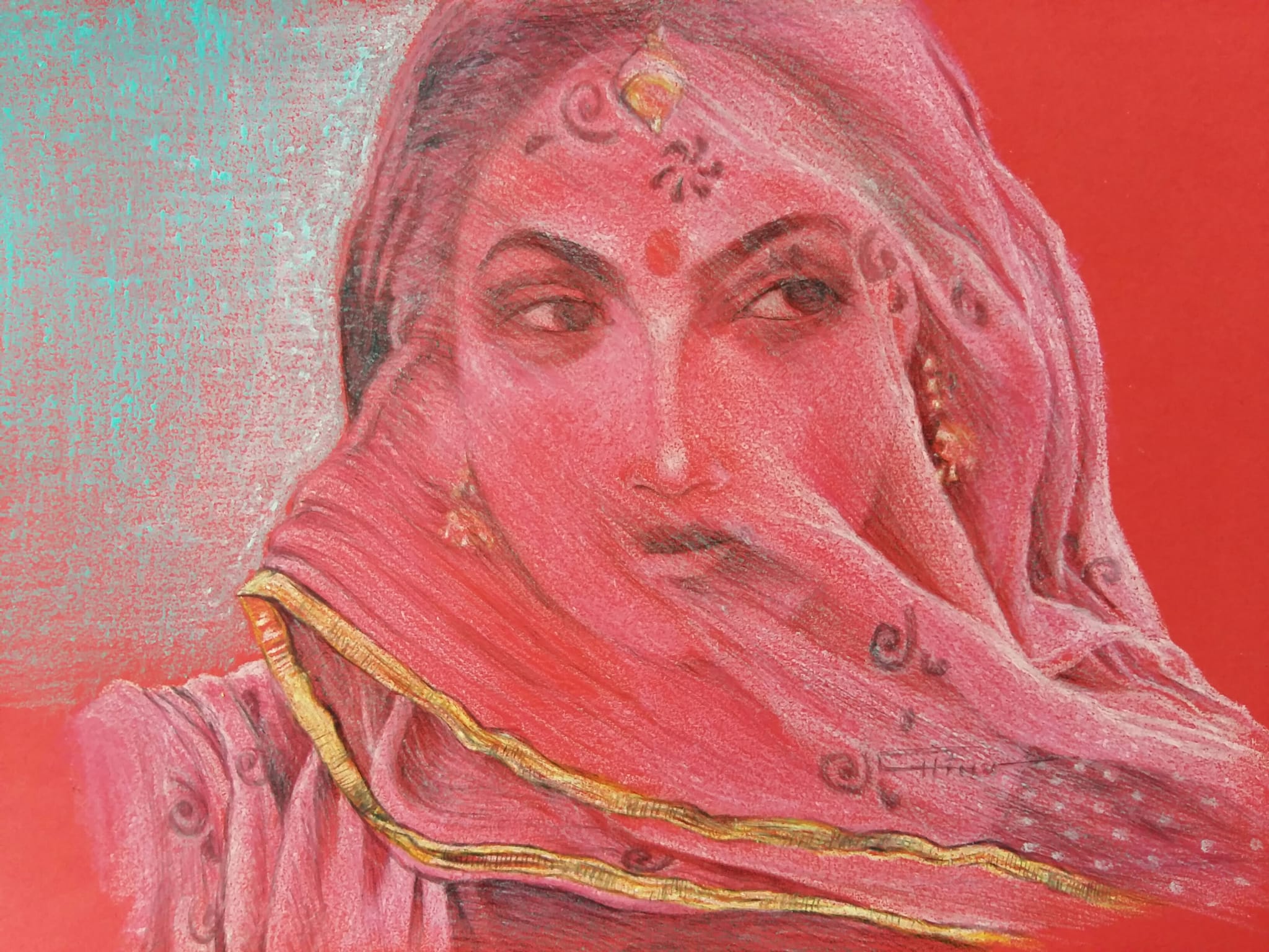 Indian Lady in Veil (ghoonghat)